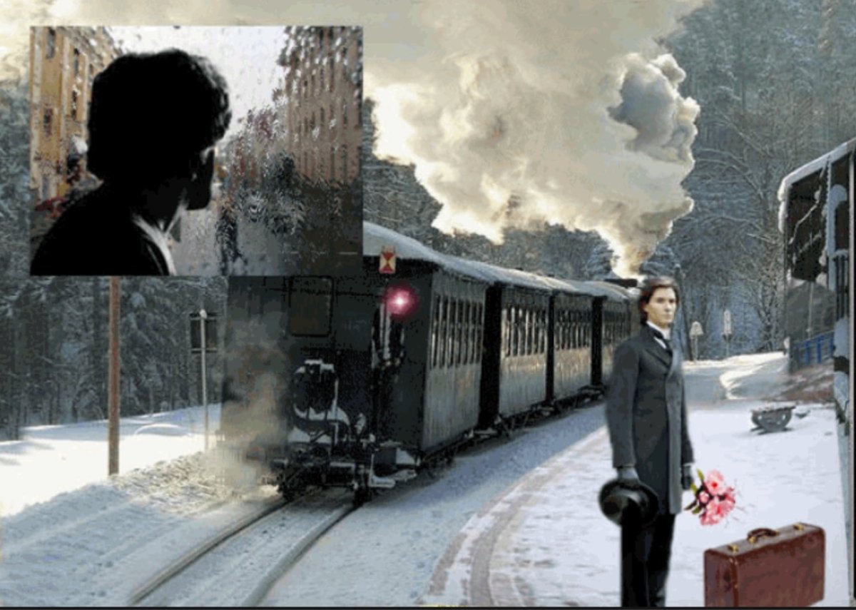 Девушка на вокзале с чемоданом