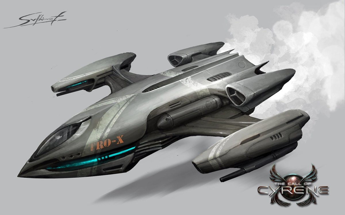 Космический корабль будущего сбоку