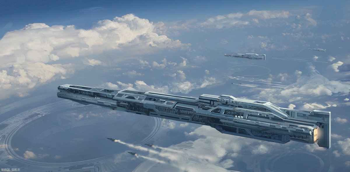 Боевой космический корабль Sci Fi