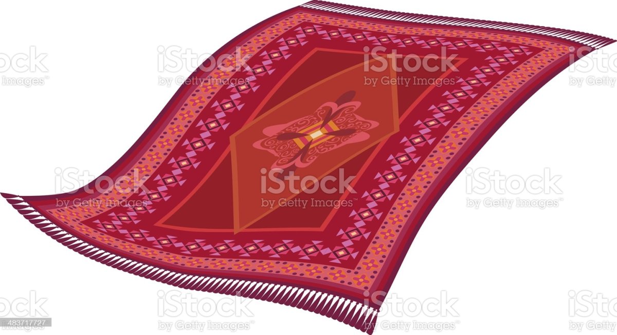 Ковер самолет на белом фоне