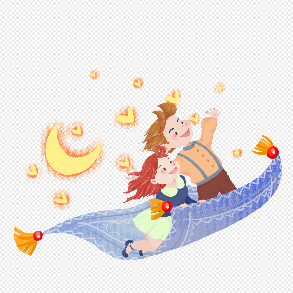 Дети на ковре самолете