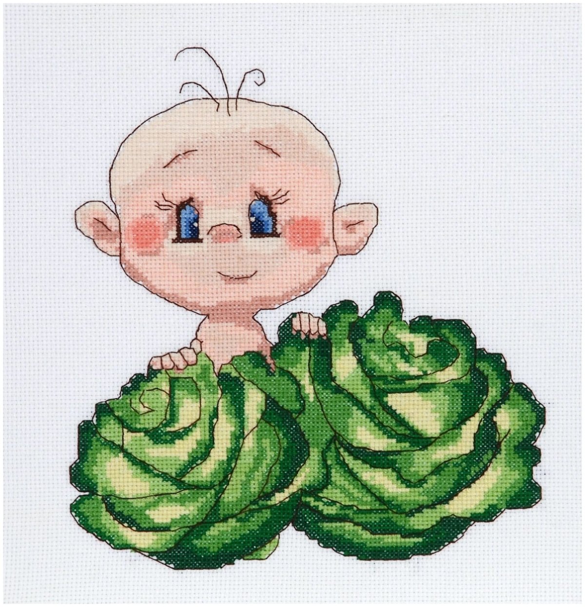 Ребенок в капусте вышивка