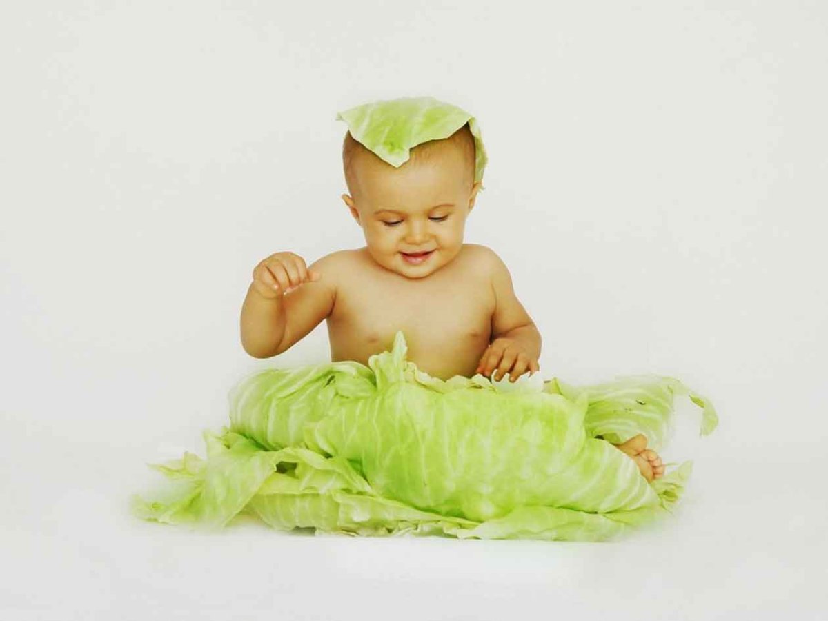 Младенец в капустном листе