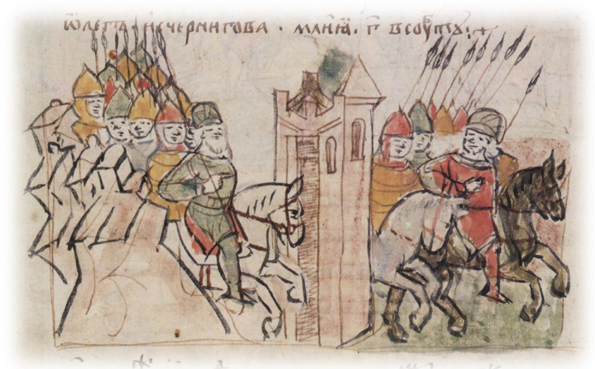 Миниатюра Радзивилловской летописи Владимир Мономах