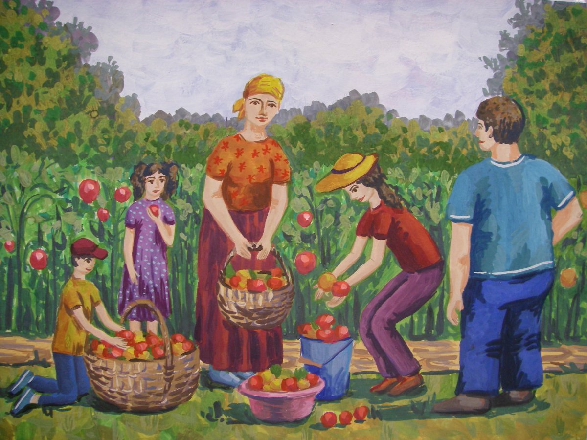 Картина уборка овощей Нищева