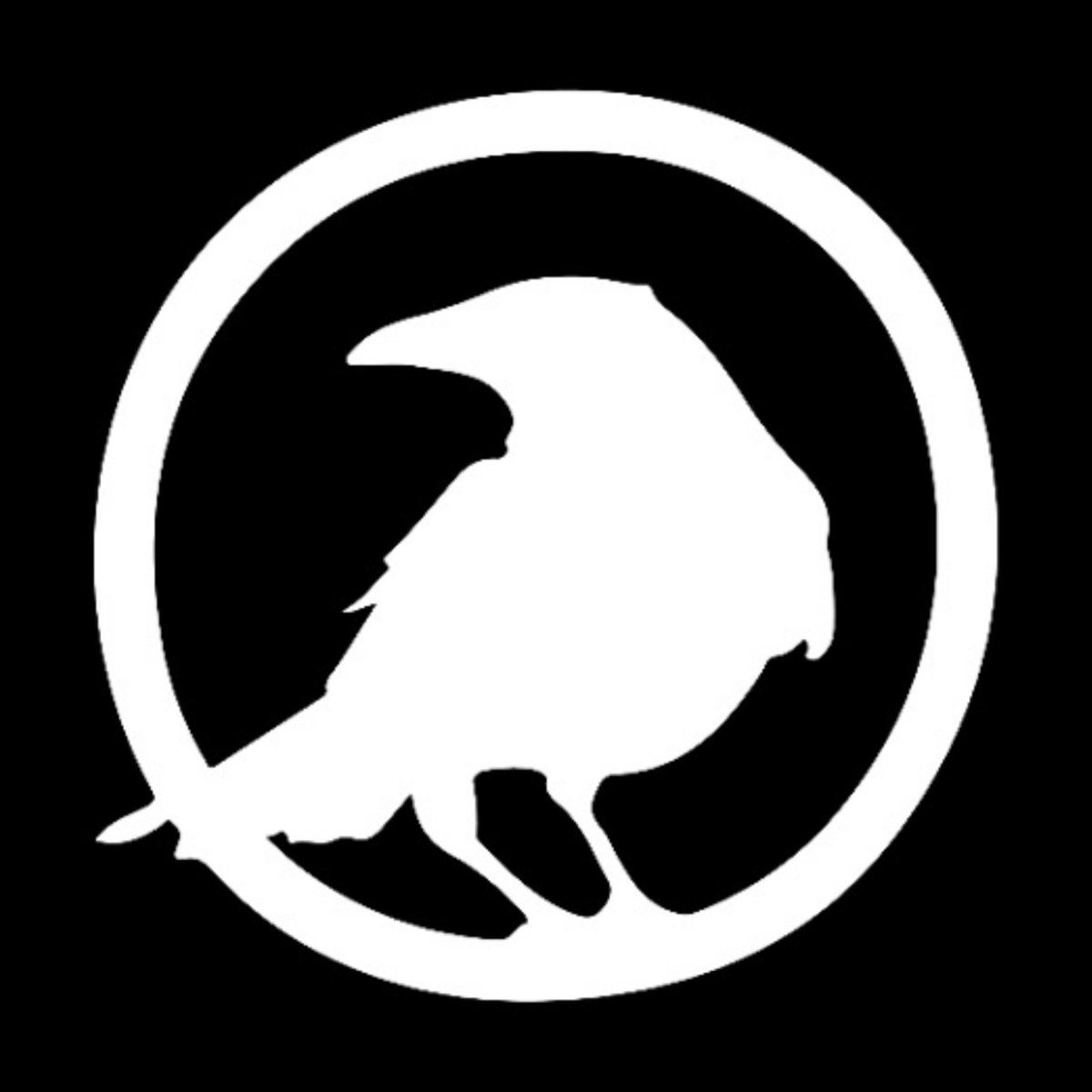 Чёрно-белые значки ворон в круге