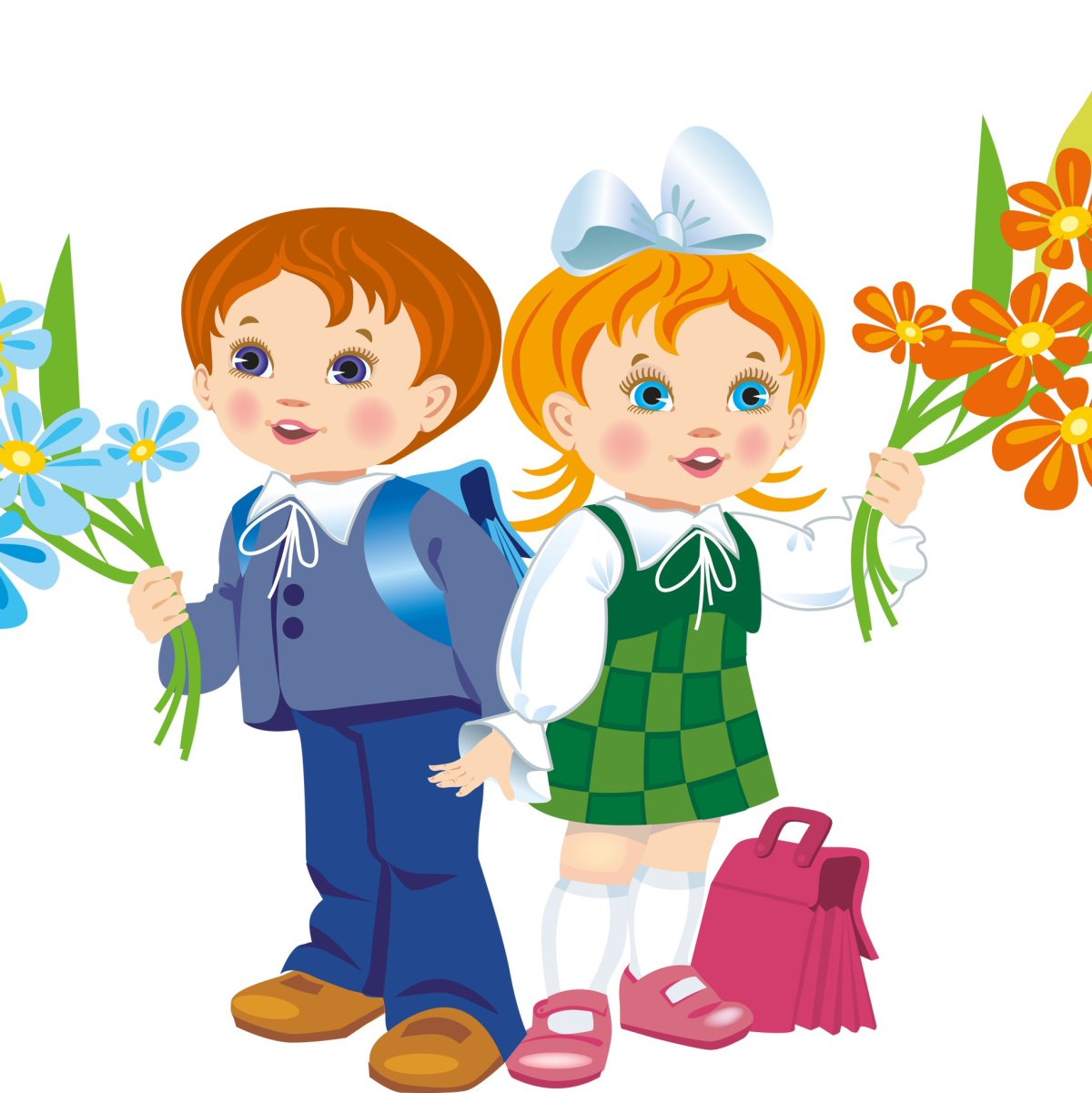 Ученик и ученица 1 сентября