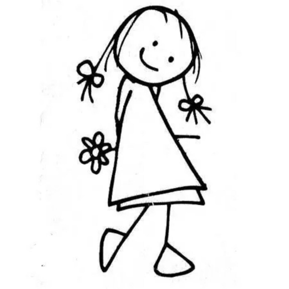 Девочка детский рисунок схематично