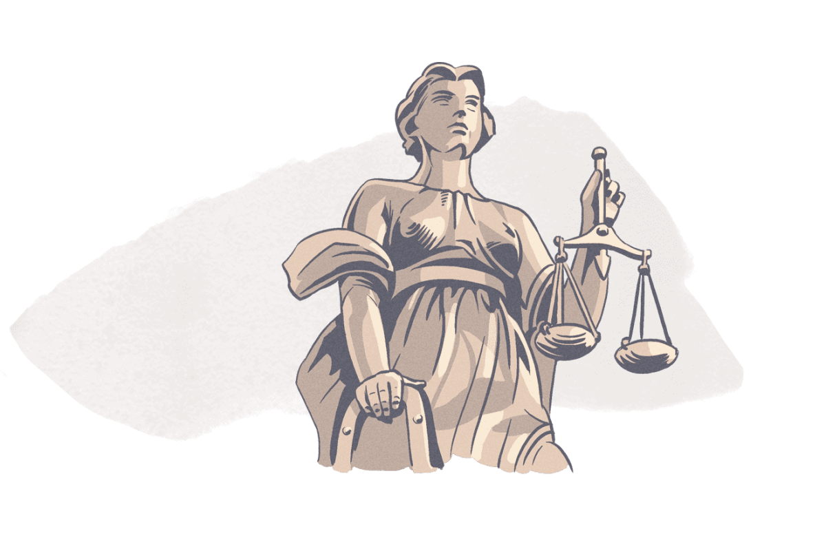 Правосудие на белом фоне