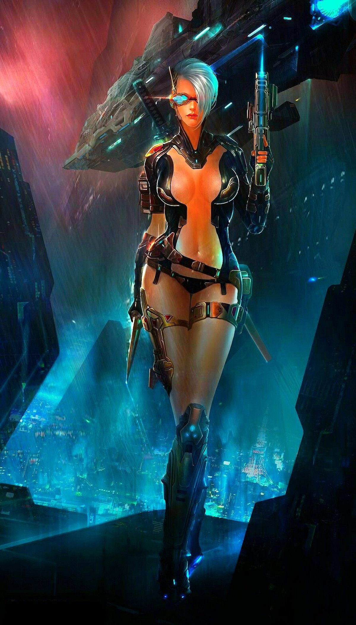 Cyberpunk sci fi girl фото 14