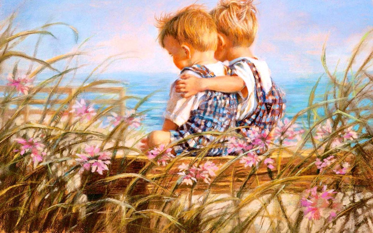 Дети вектор старший брат и сестра