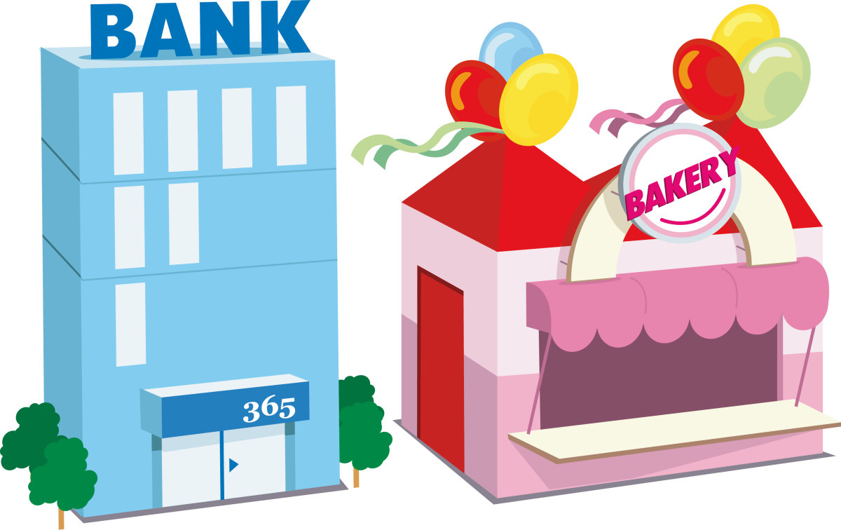 Банк здание мультяшное