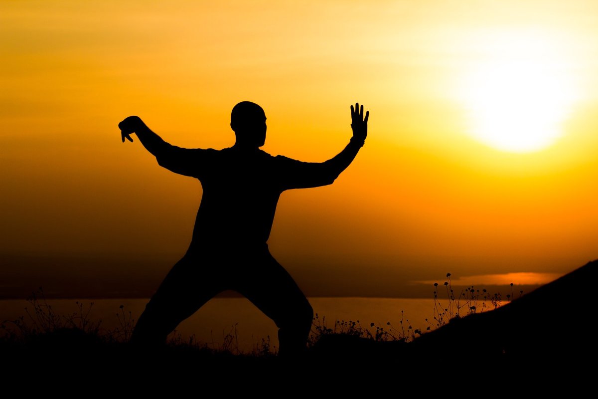 Мастер цигун на природе