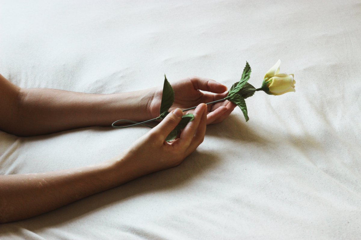 Красивые цветы в руках