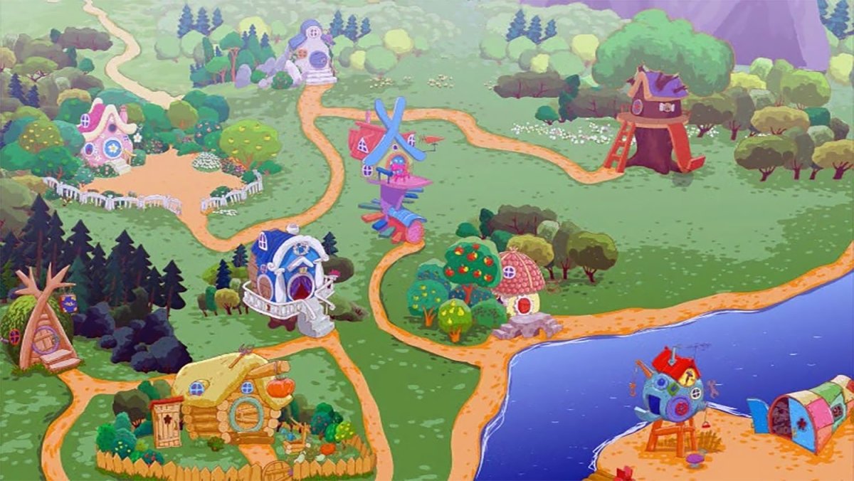 Рисуем домики смешариков