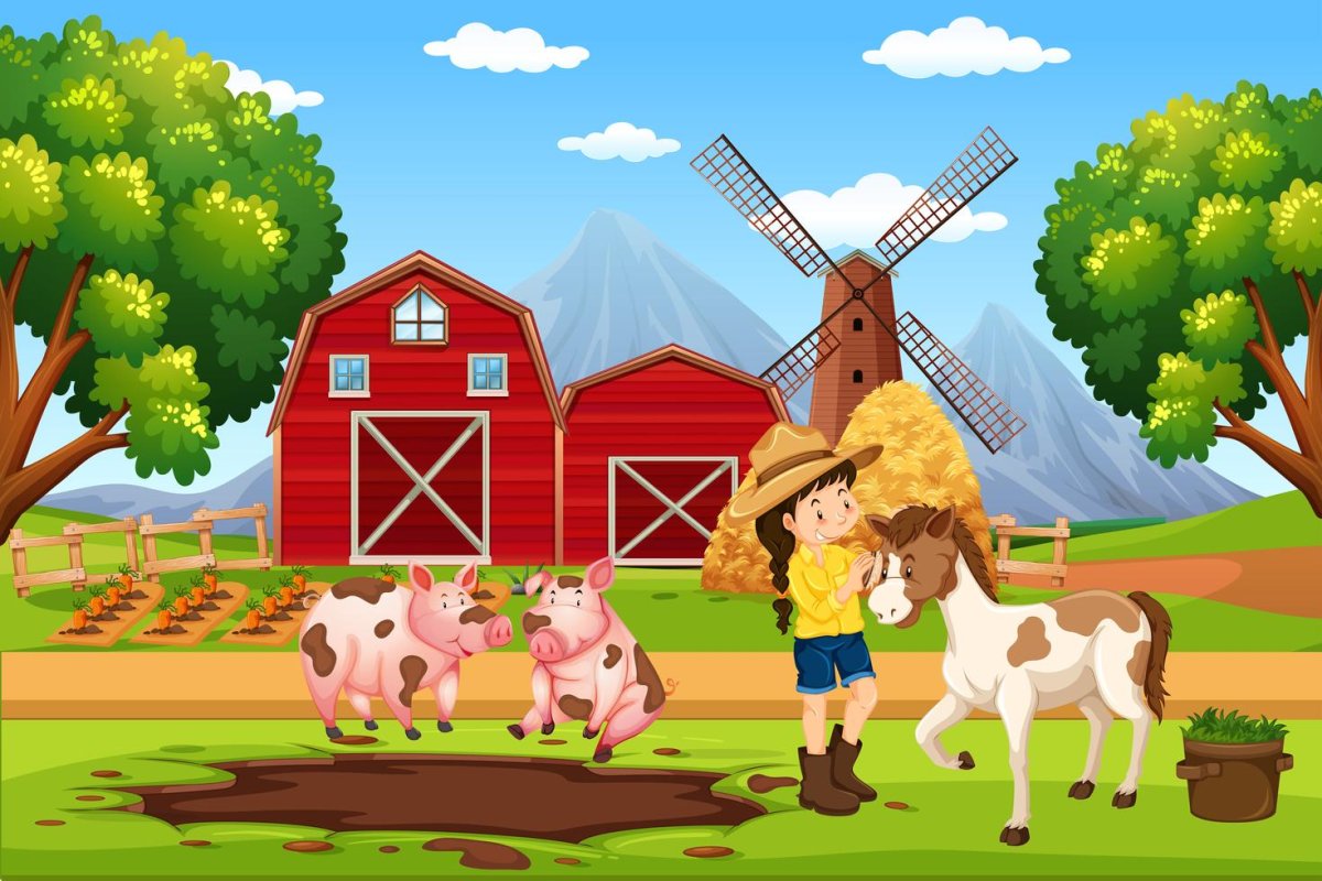 Ферма и фермер для детей