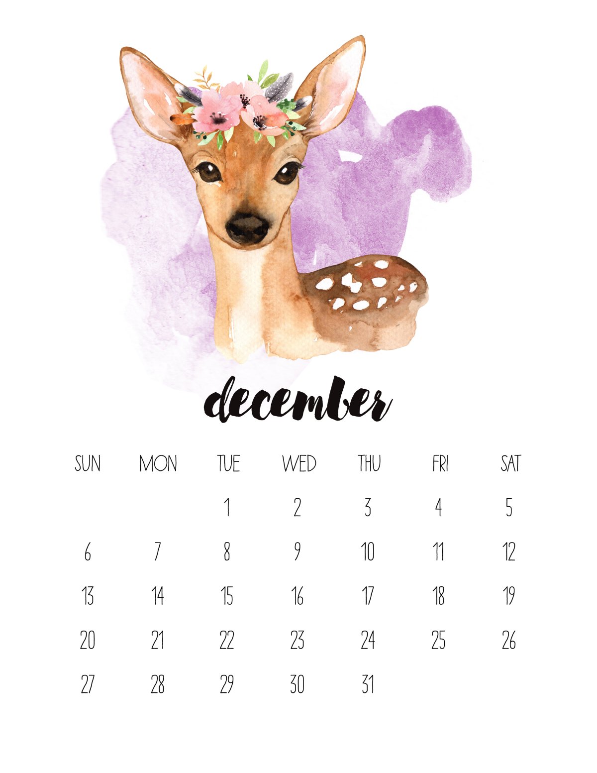 Красивый календарь на декабрь