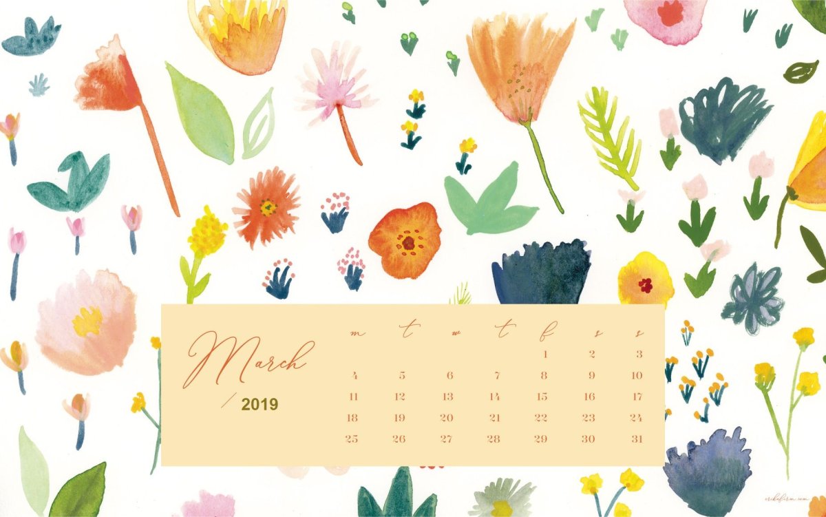 Весенние обои с календарем