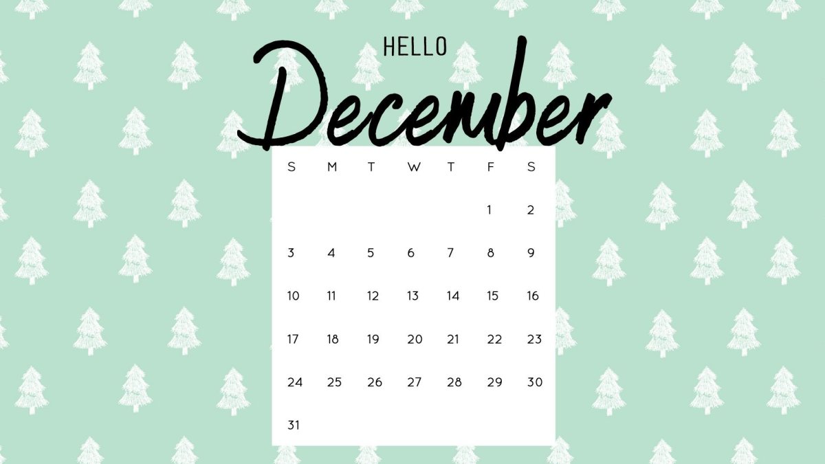 Красивый календарь на декабрь