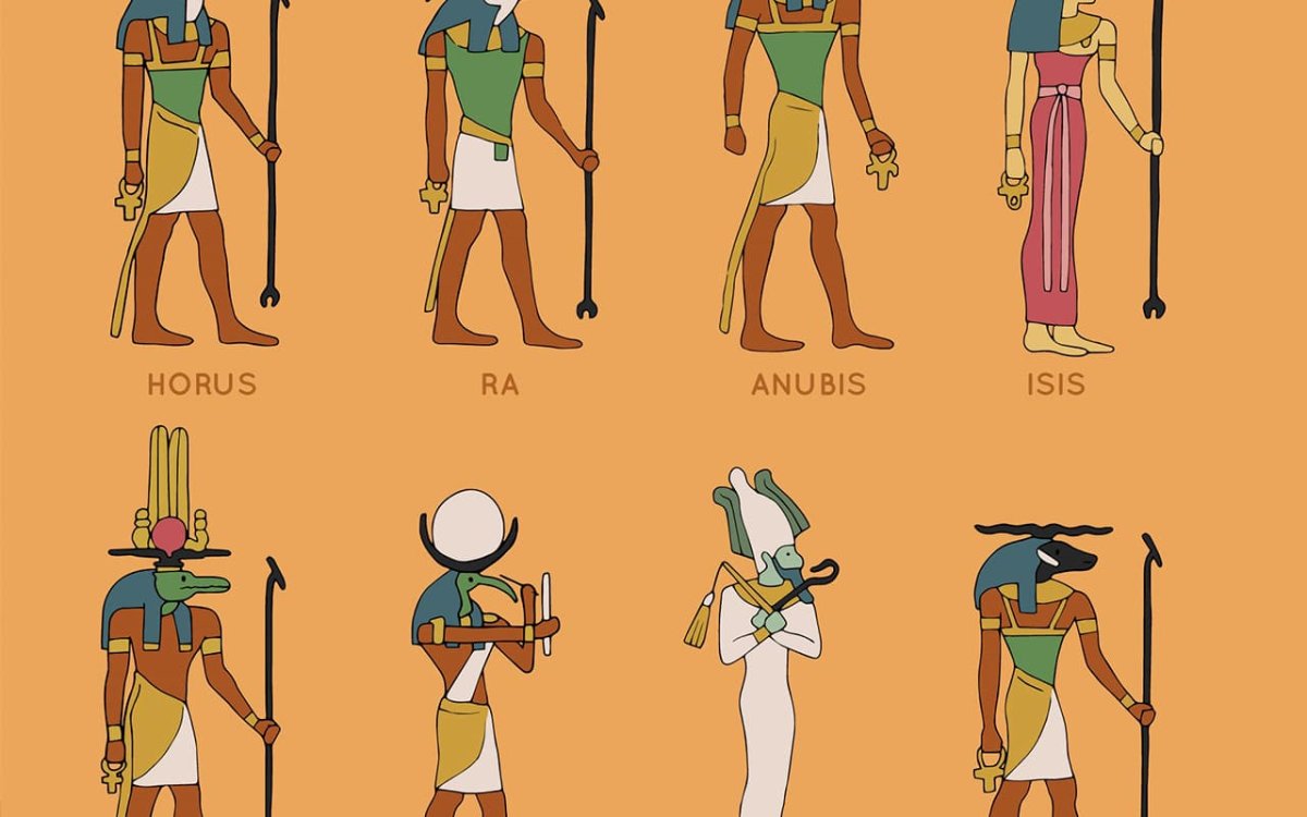 Футболка с изображением египетских богов