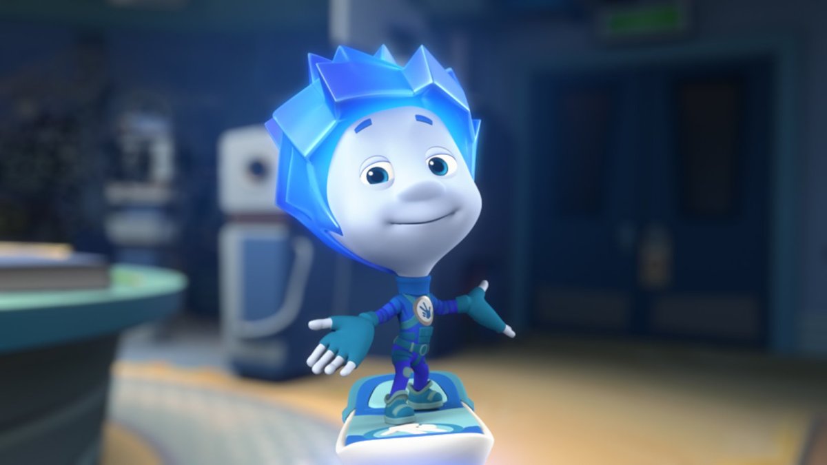 Нолик из Фиксиков на белом фоне