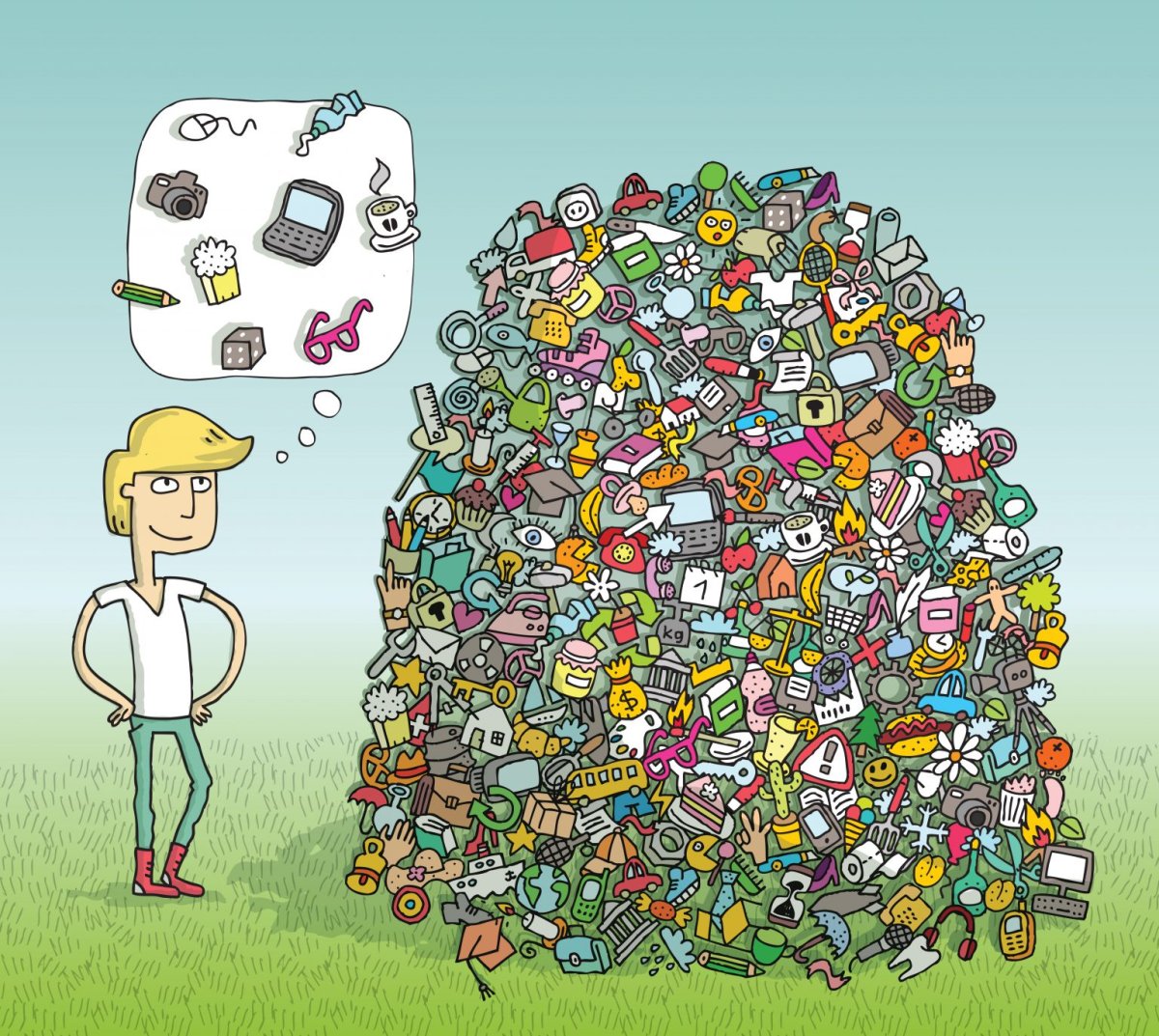 Найди предметы в куче вещей