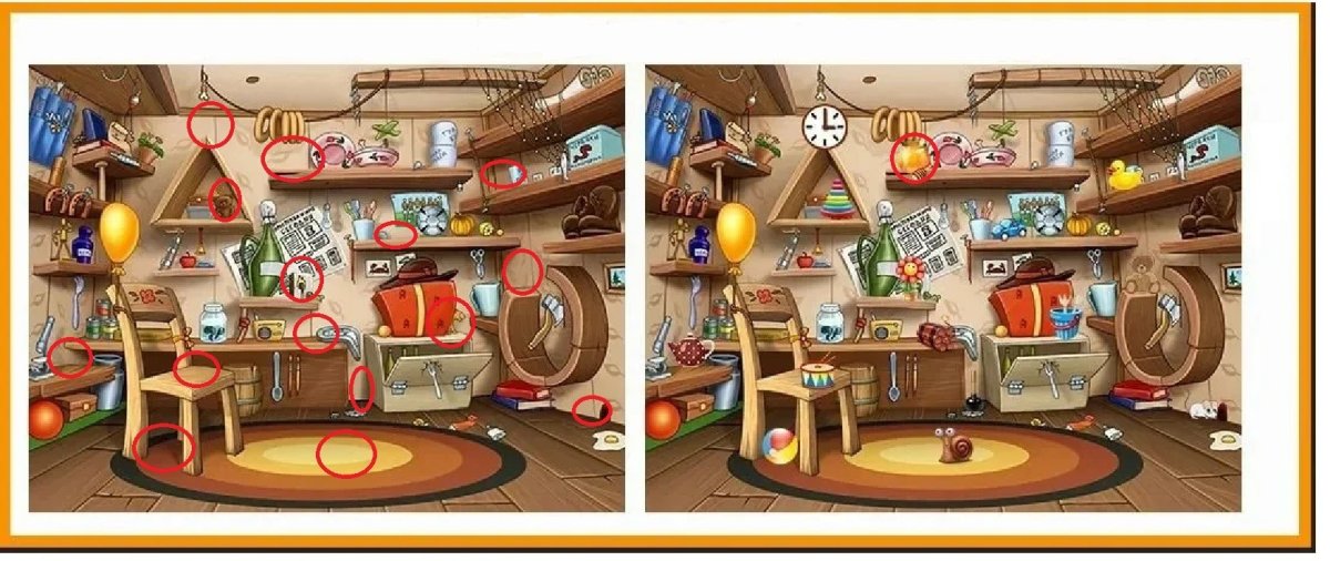 Найди 10 отличий сложные