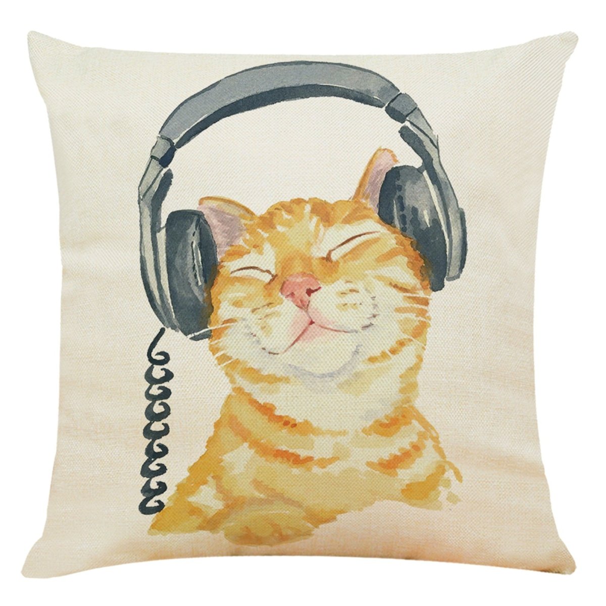 Смешной кот в наушниках