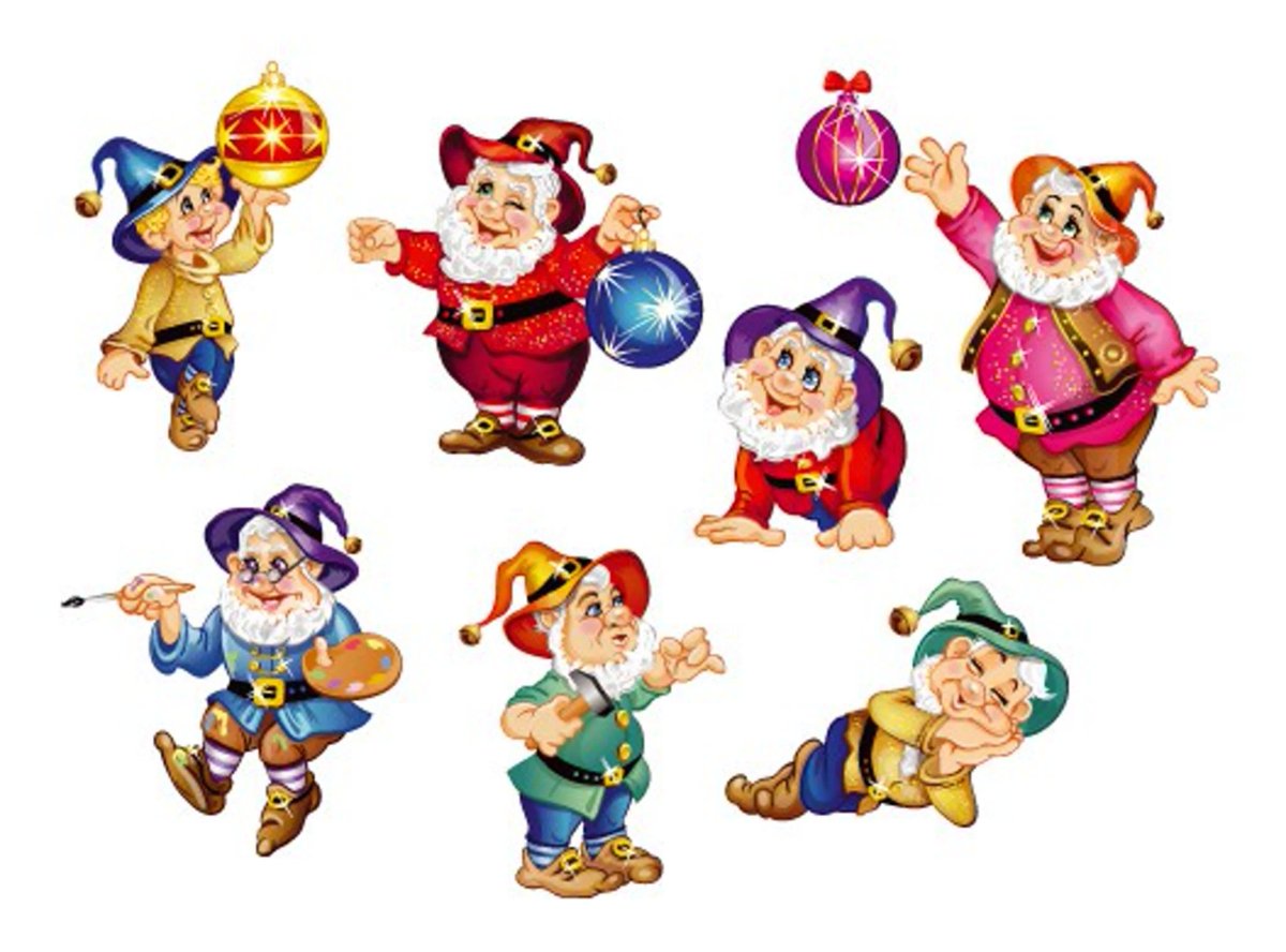 Гномы для детей разноцветные