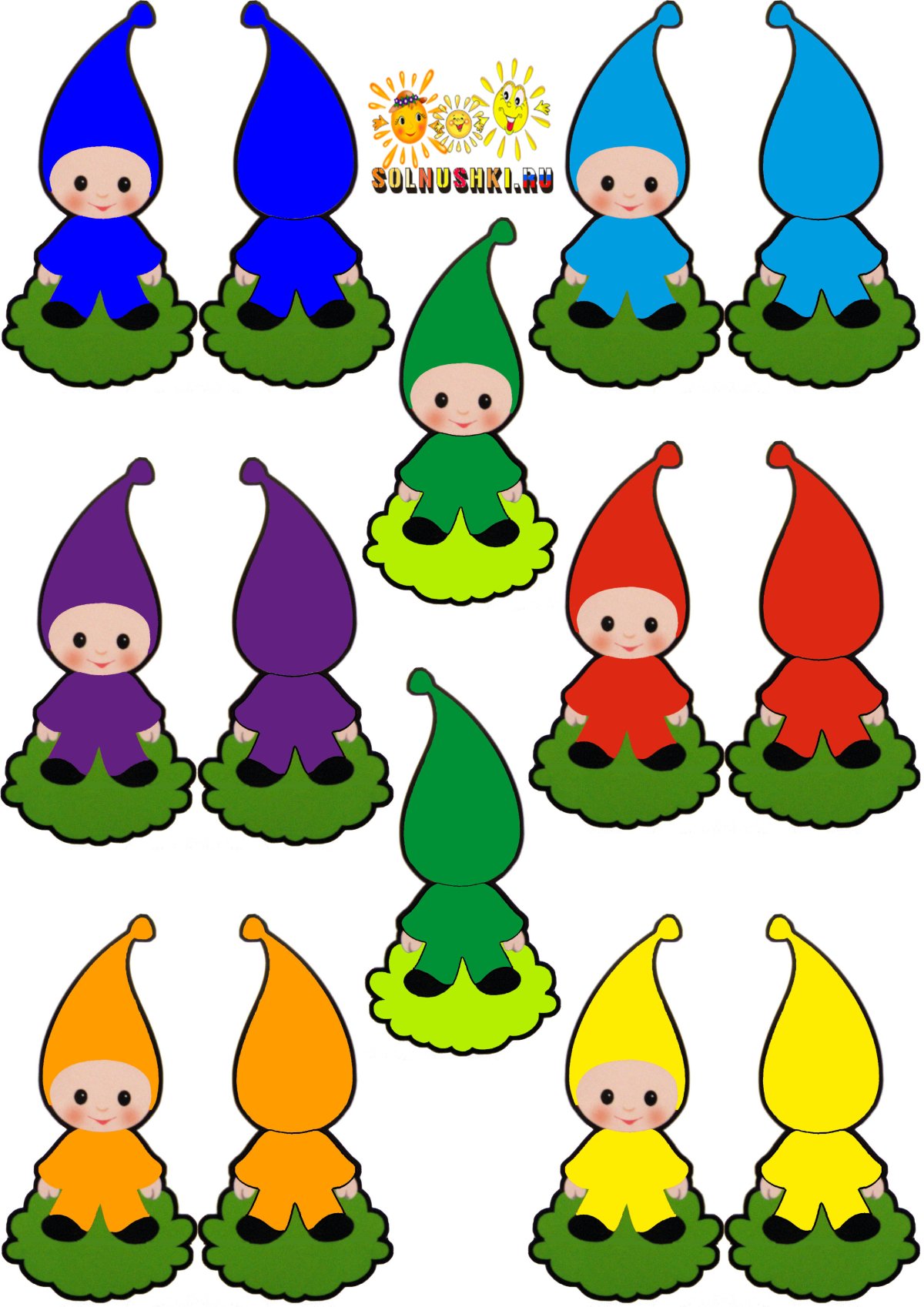 Цветные гномики из школы семи гномов