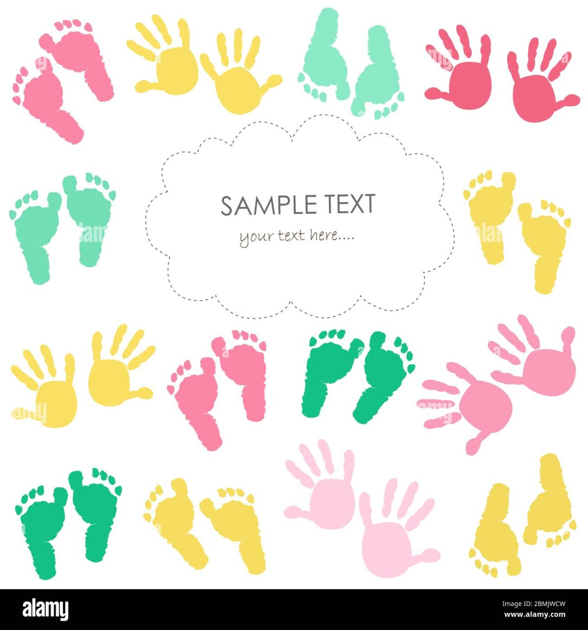 Цветные Отпечатки рук и ног