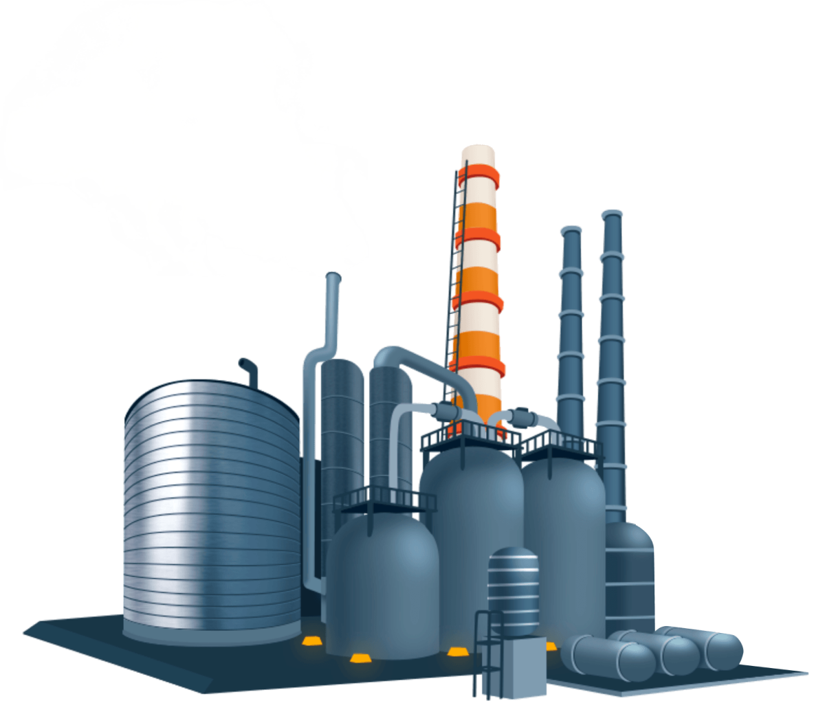 Завод на белом фоне