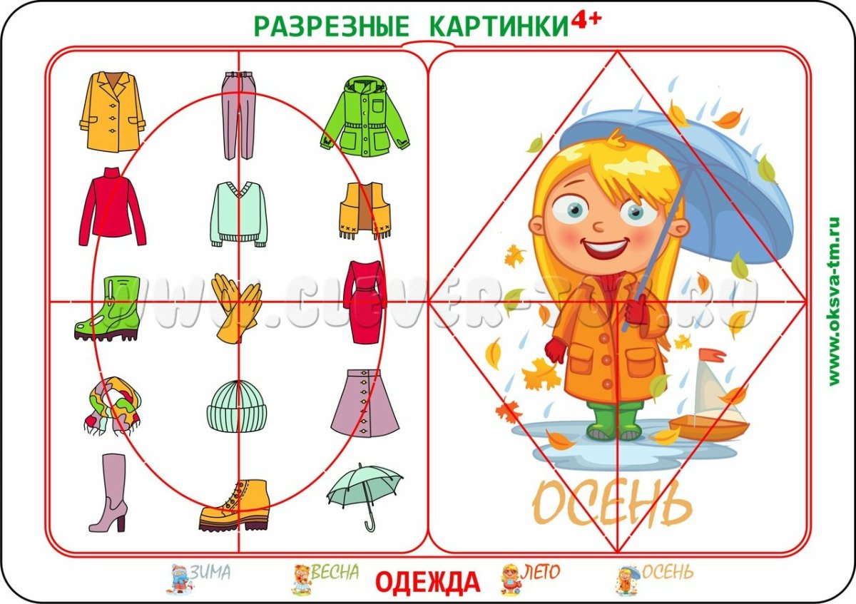 Игра разрезные картинки одежда