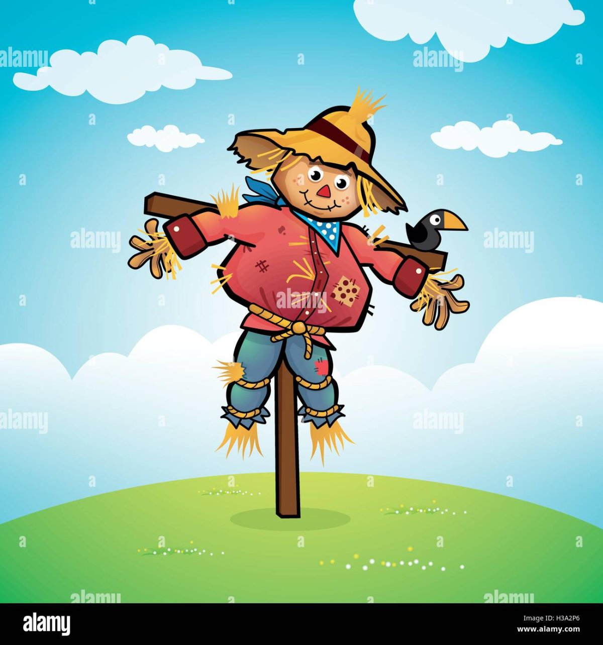 Раскраска пугало огородное для детей