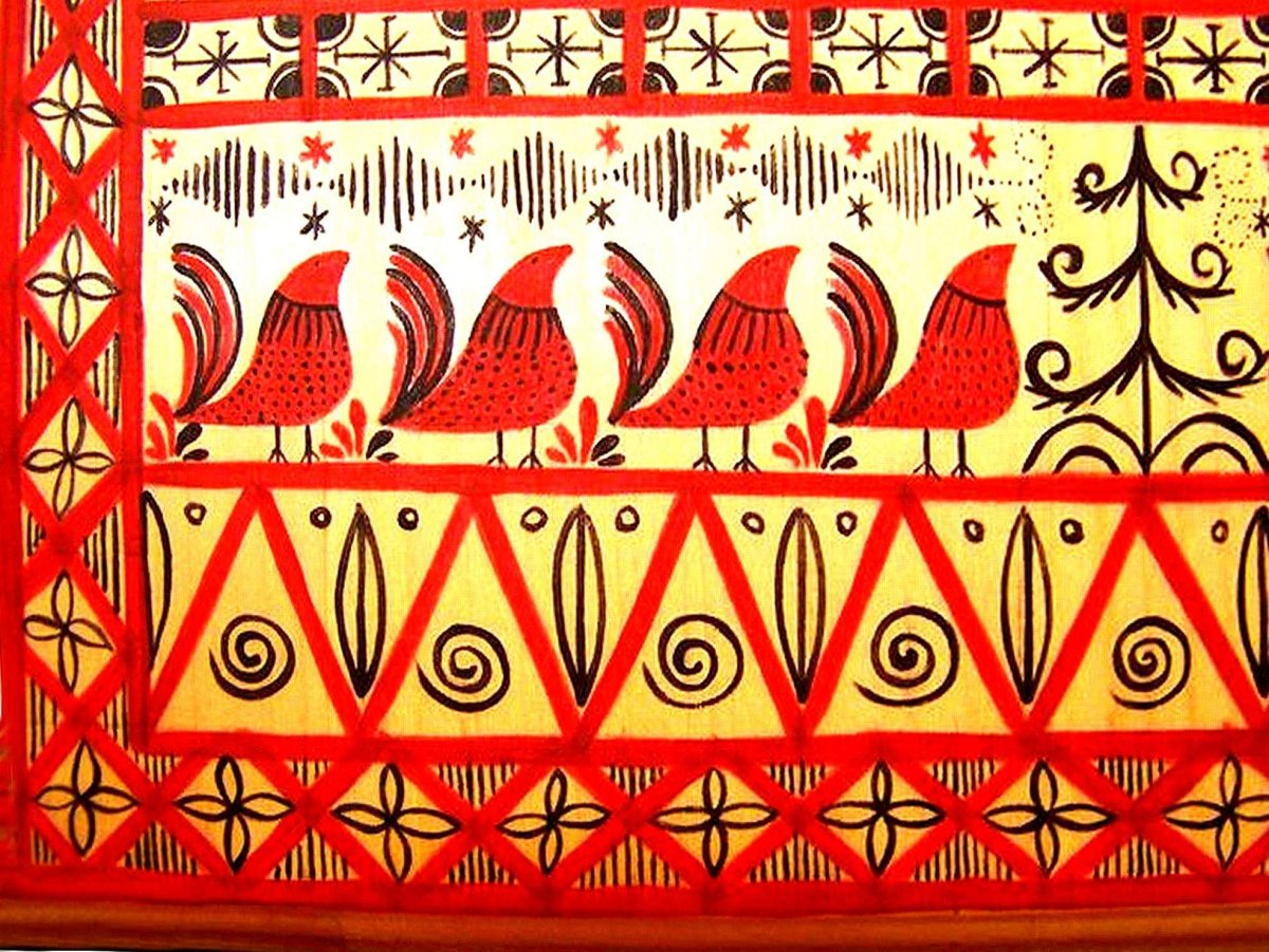 Северная Двина Мезенская роспись по дереву