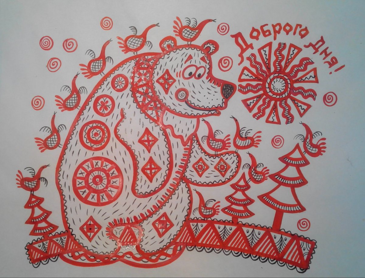 Северная Двина Мезенская роспись по дереву