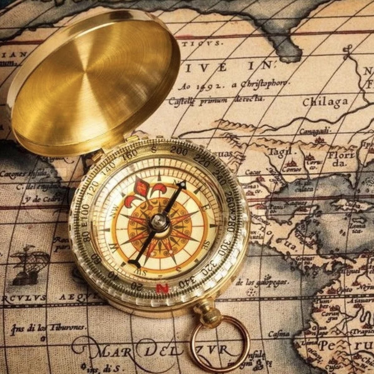 Компас на карте