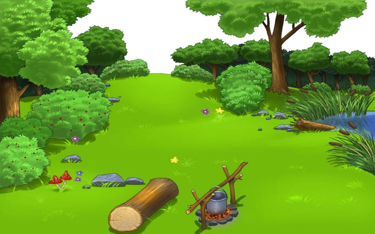 Лес мультяшный