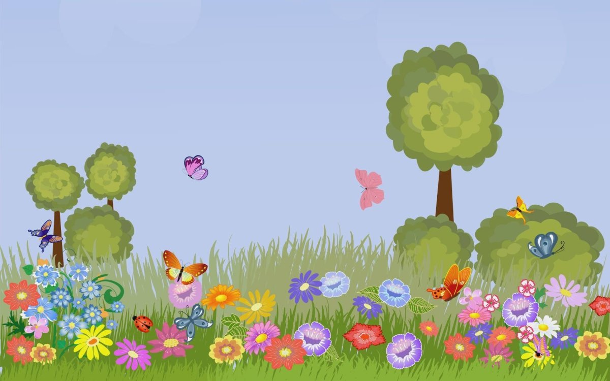 Поляна фон мультяшный