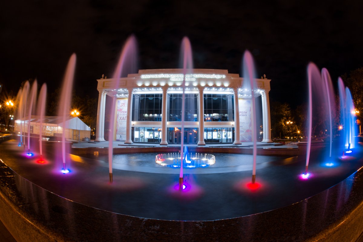 Ночной город Южно-Сахалинск