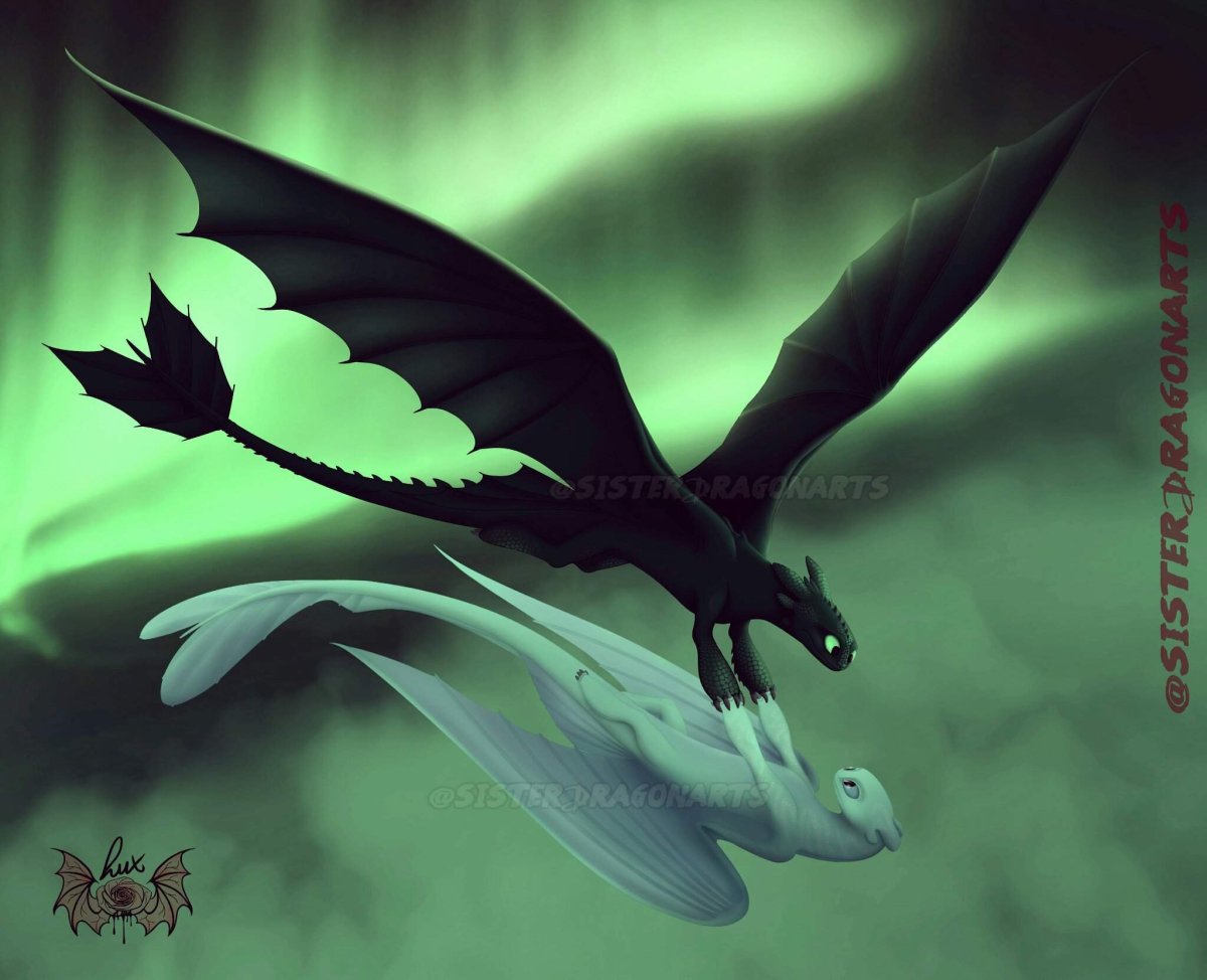 Ночная фурия Беззубик и дневная фурия