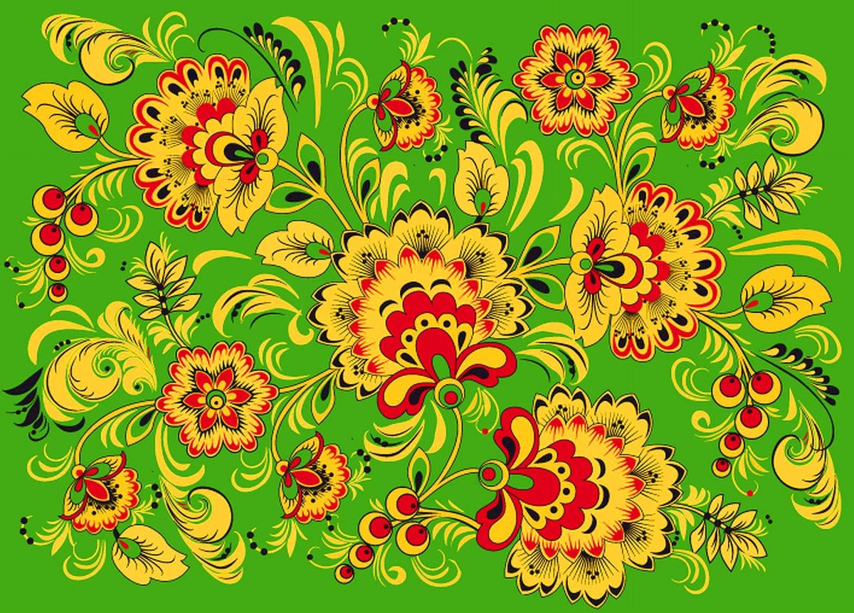 Круглая рамка в народном стиле