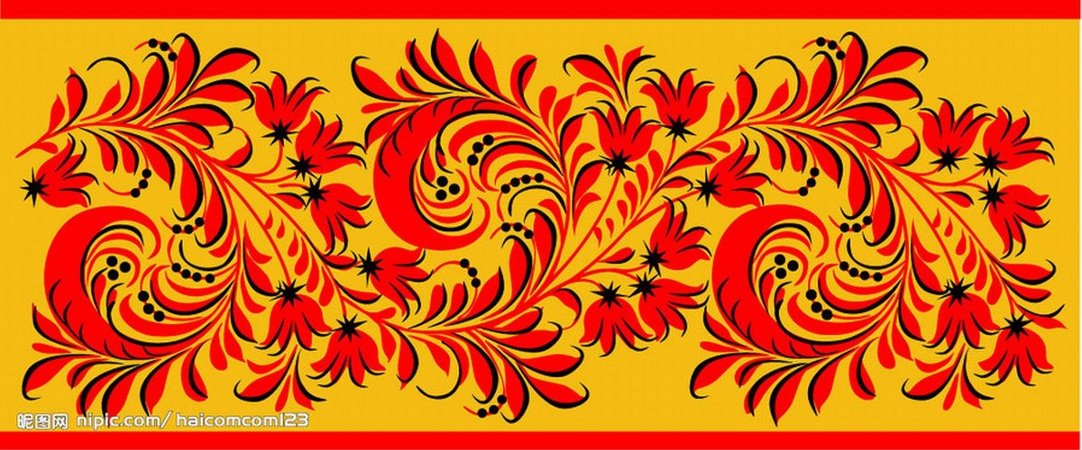 Паттерн русский народный Мезенская роспись