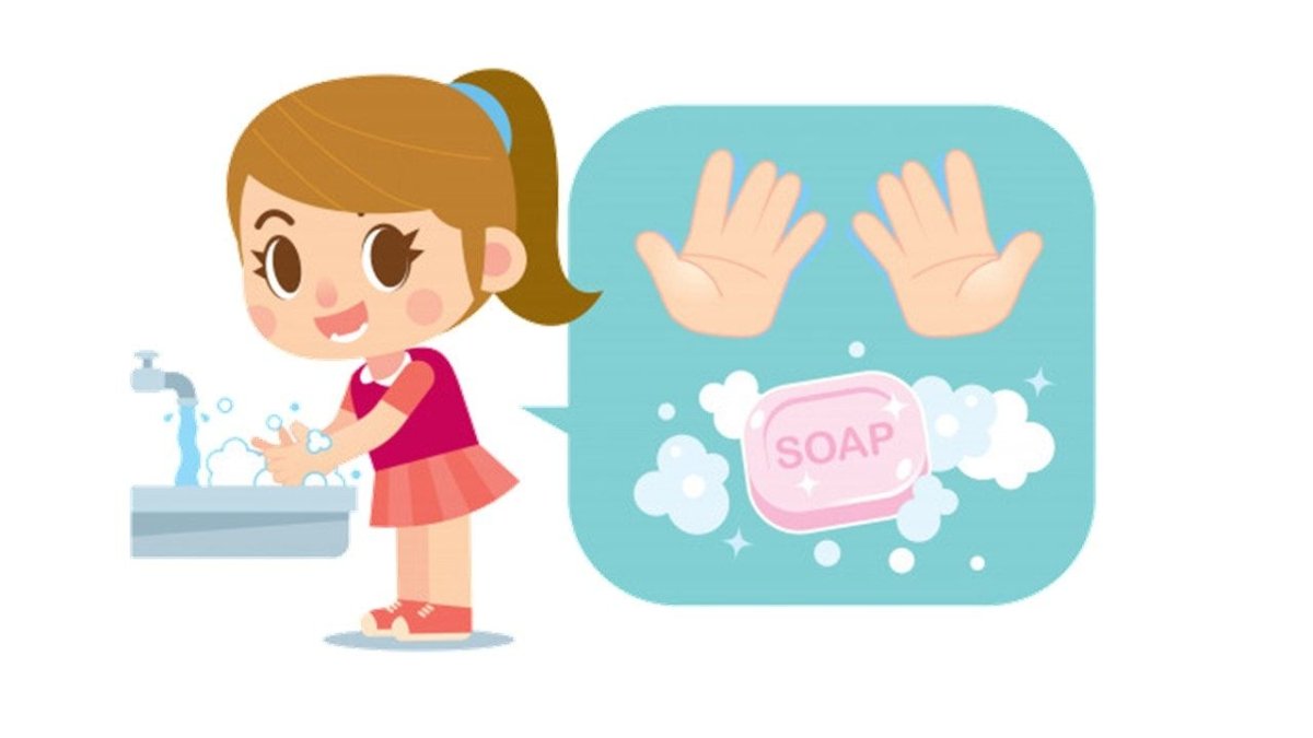 Мытье рук с мылом вектор