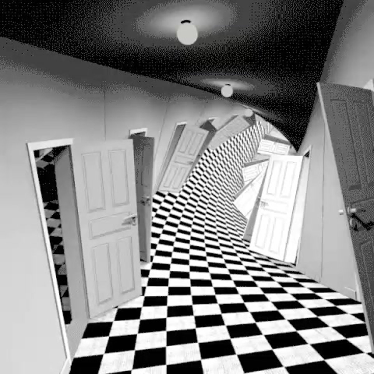 Оптическая иллюзия коридор