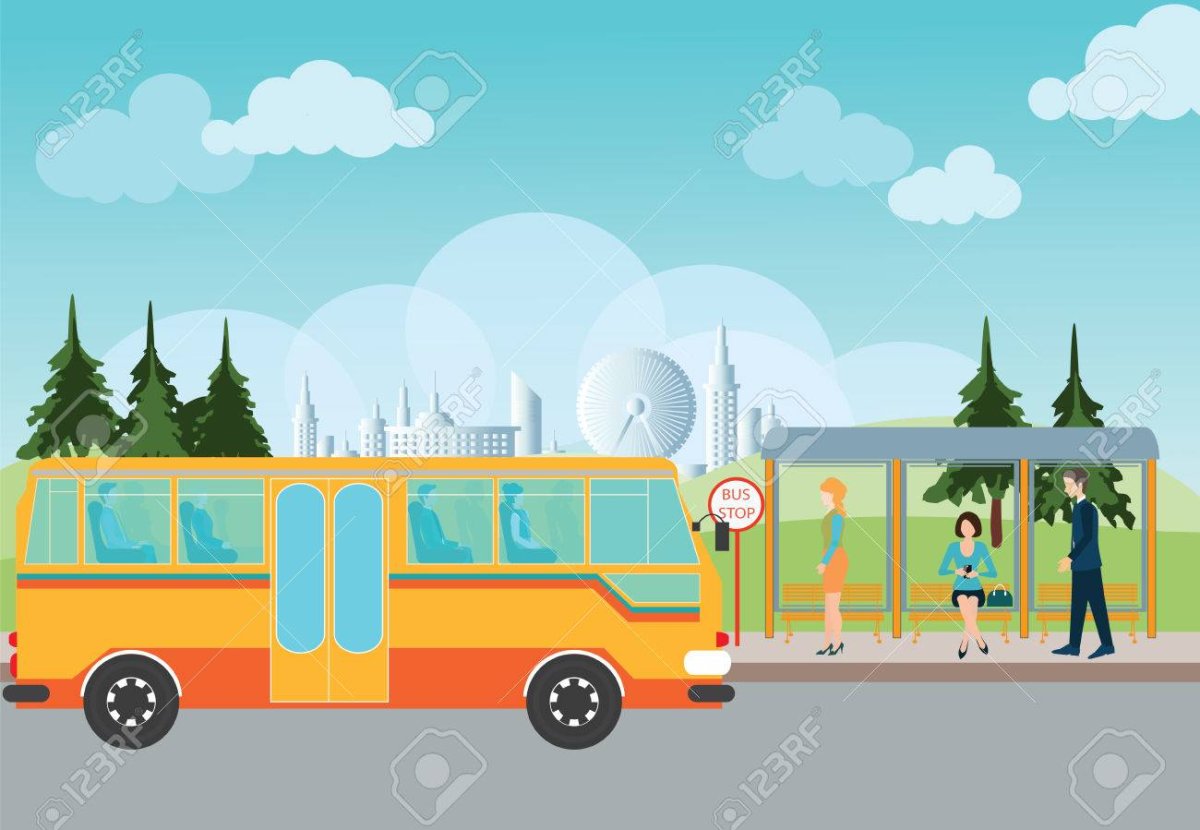 Рисунок остановки автобуса