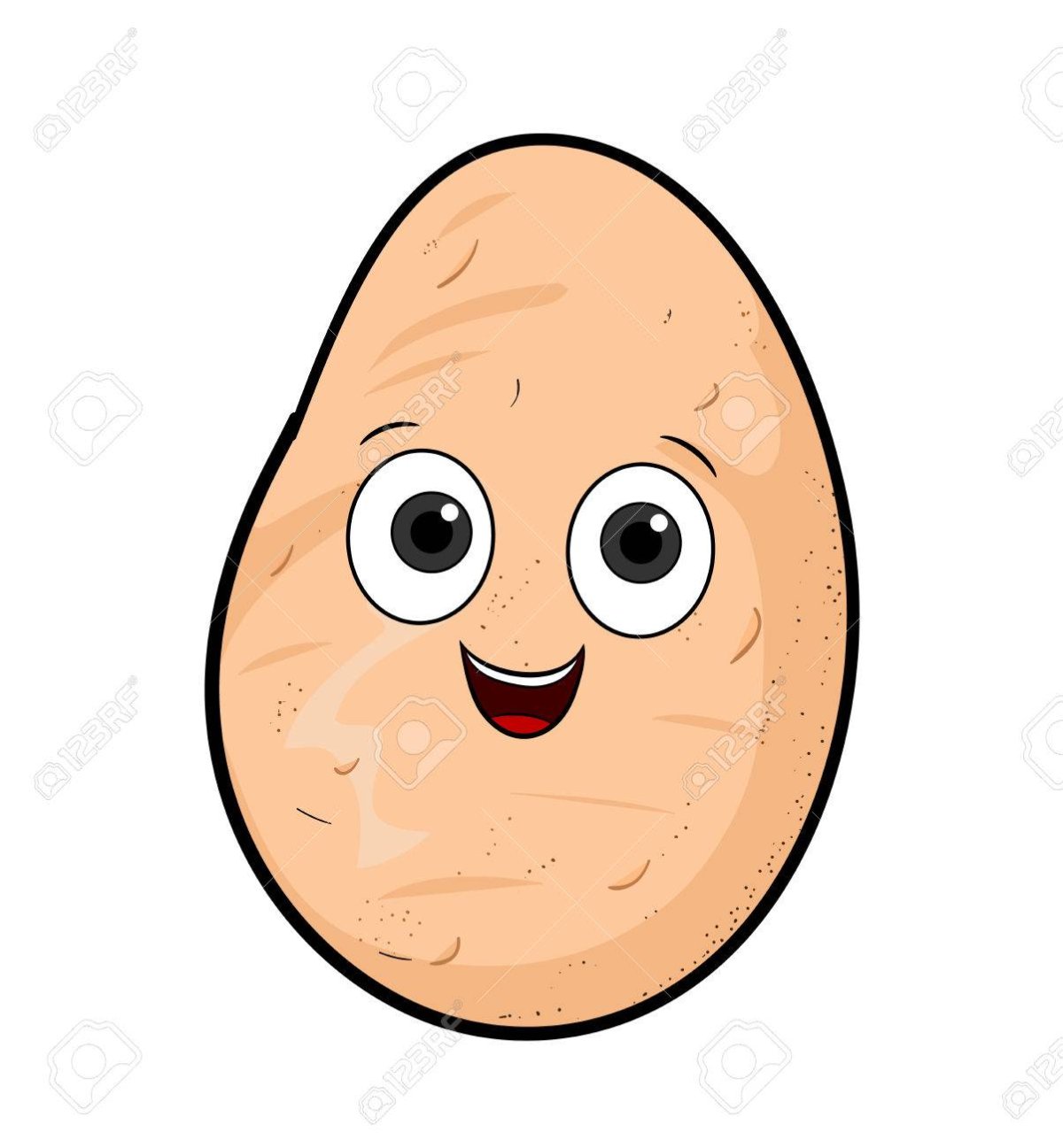 Картошка с глазком на белом фоне