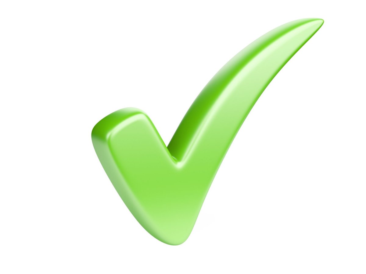 Зеленая галочка без фона