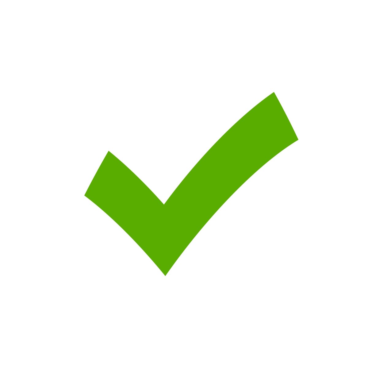 Зеленая галочка на белом фоне