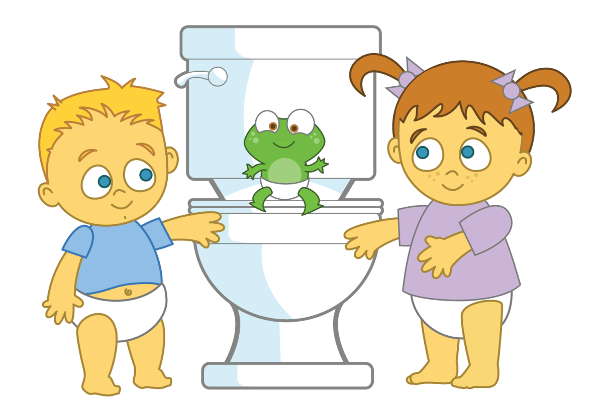 Мультяшный малыш на горшке